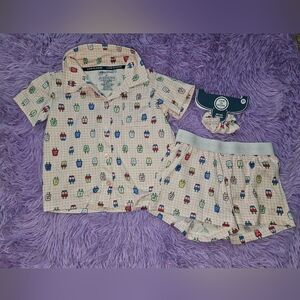 Life Is Good Pink Short-Sleeve Popsicle Print Kids Pajama Set | 3T